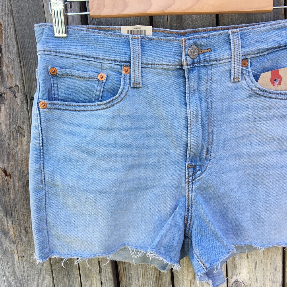 NWT Levi’s High Rise Jean Shorts Sapphire Sound 29 - Picture 13 of 14